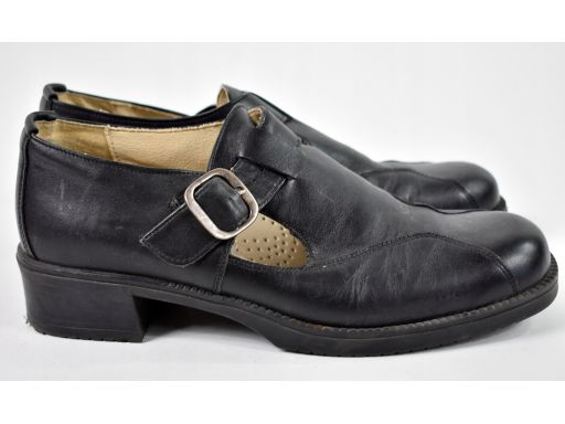 Agaxy czarne skórzane buty damskie r.38
