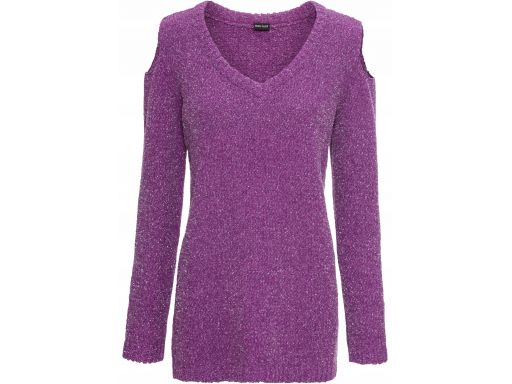B.p.c fioletowy sweter w serek 40/42.