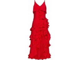 B.p.c czerwona sukienka z falbanami hit: r. 48