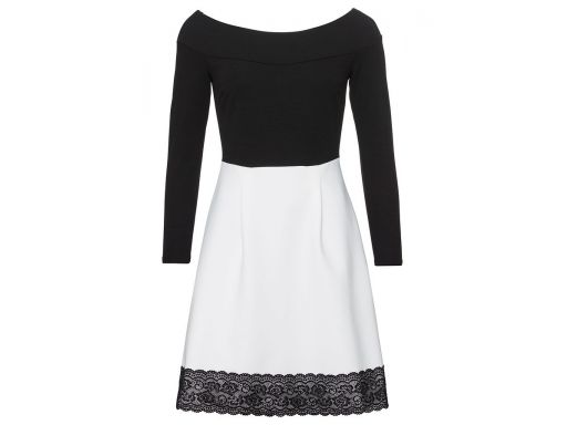B.p.c biało-czarna sukienka z koronką r.40/42