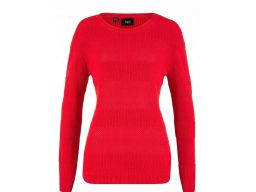 *b.p.c ażurowy sweterek czerwony r.44/46