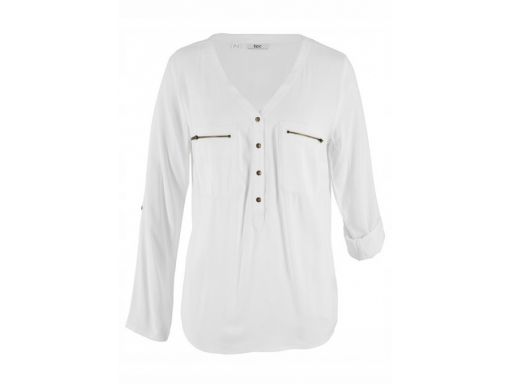B.p.c modna biała bluzka koszulowa r.52