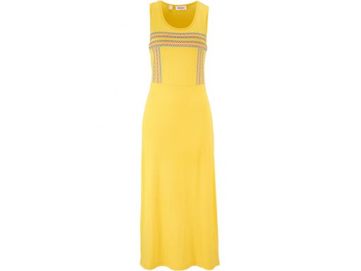 B.p.c żółta długa sukienka z nadrukiem r.36/38