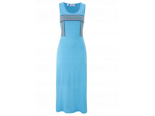 B.p.c niebieska długa sukienka z nadrukiem r.36/38