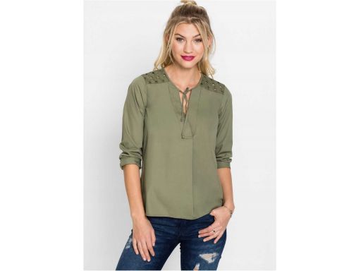 *b.p.c bluzka koszulowa khaki bawełniana 44.