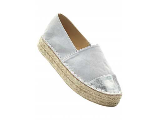 B.p.c szare espadryle ze srebrnym czubkiem r.37