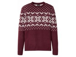 B.p.c sweter bordowy męski we wzory xxl.