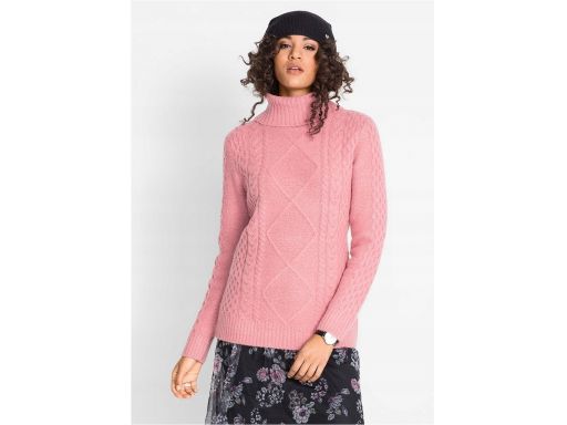 *b.p.c sweter z golfem różowy 48/50.
