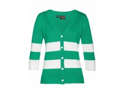 B.p.c zielono-biały rozpinany sweter 48/50.