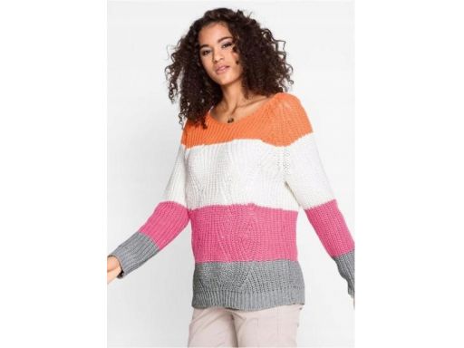 *b.p.c sweter damski gruby ciepły w pasy ^36/38