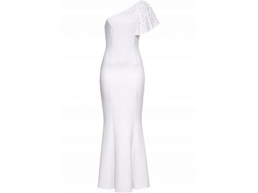 *b.p.c biała długa sukienka z dżetami r.36/38