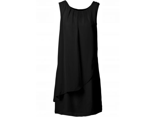 B.p.c czarna elegancka szyfonowa sukienka 38.