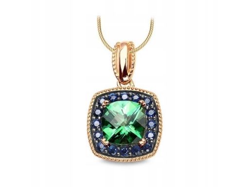Złoty wisiorek wzc5600 - topaz zielony