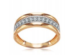 Złoty pierścionek pzc5496 - cyrkonia