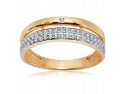 Złoty pierścionek pzc4708 - cyrkonia