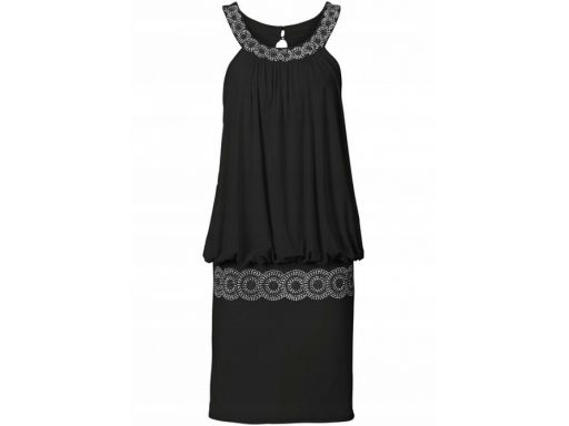 B.p.c czarna sukienka z dżetami r.40