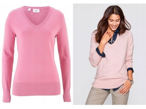 *b.p.c sweterek różowy bawełniany damski 36/38.