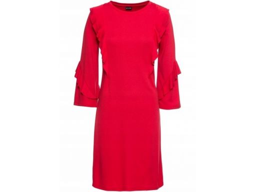 B.p.c czerwona sukienka z falbanami 40/42