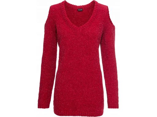 B.p.c czerwony sweter w serek 40/42.