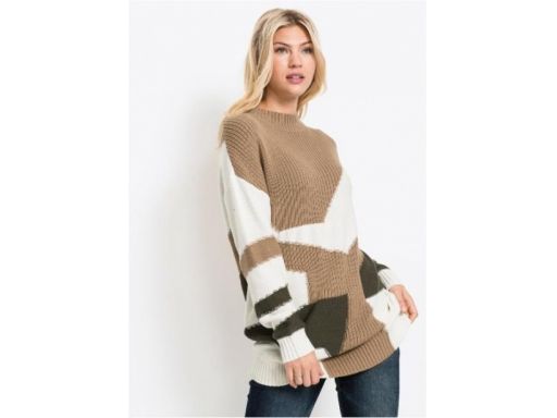 *b.p.c długi sweter ze wzorem ^48/50