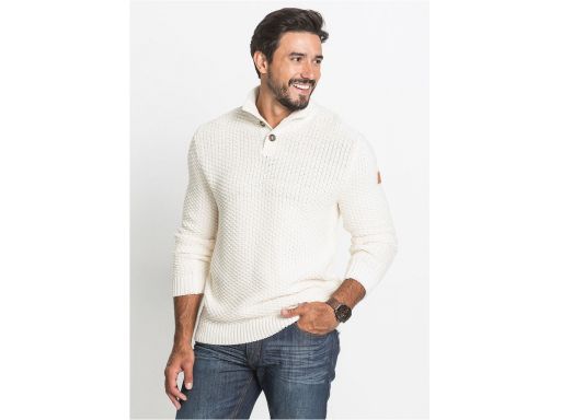 *b.p.c sweter męski biały z guzikami ^s