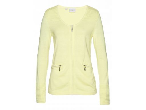 *b.p.c sweter zapinany na suwak żółty 40/42.
