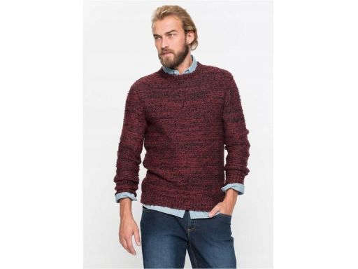 *b.p.c sweter męski bordowo-czarny melanż xl.