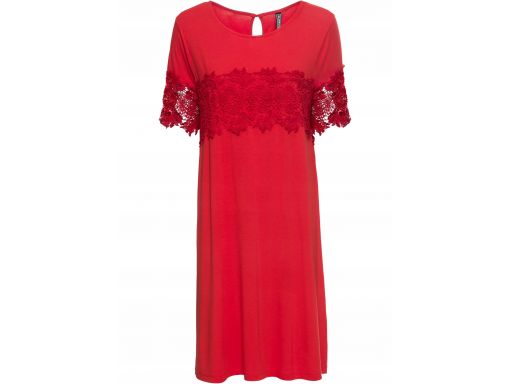 B.p.c czerwona sukienka z koronką 40/42.