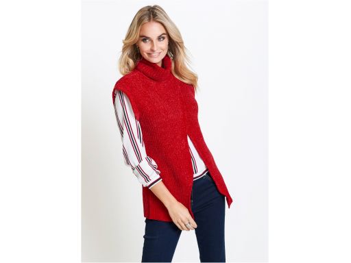 B.p.c kamizelka swetrowa z golfem czerwona 44/46.