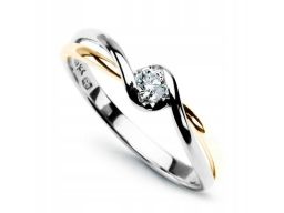 Złoty pierścionek pxd1410y - diament