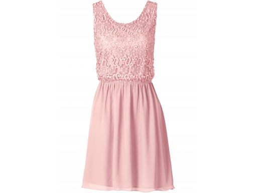 B.p.c różowa sukienka z koronką r.38