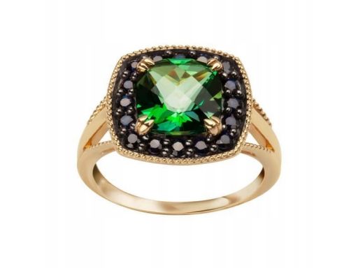 Złoty pierścionek pzc5600 - topaz zielony