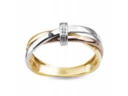 Złoty pierścionek pxd5874 - diament