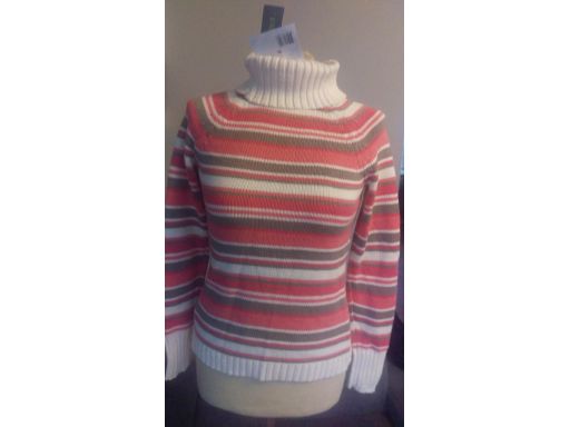 Liz claiborne r.8/36 s sweter nowy bawełna paski