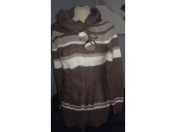 Sweter r.10/38 m damski wiązany pompony stan bdb