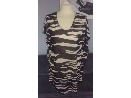 H&m r.44/46 bluzka stan bdb falbana zebra karo