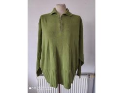 Sweter r.52/54 stan bdb zamek kołnierzyk zielony