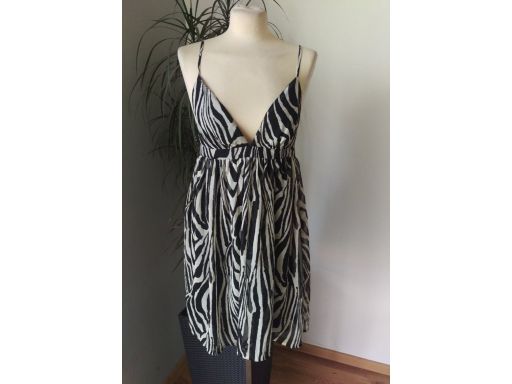 H&m r.14/42 xl sukienka nowa midi zebra