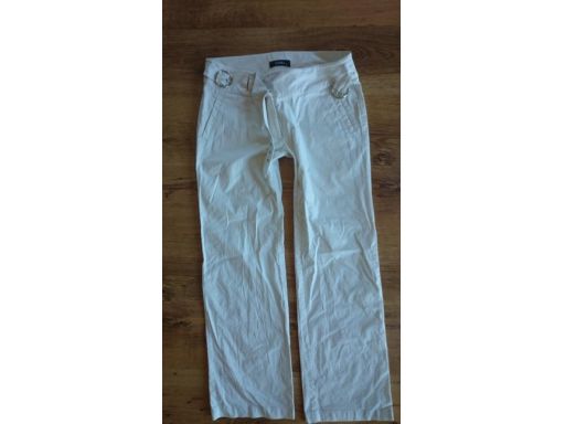 Sabra r.14/42 xl białe eleganckie spodnie klamra