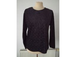 Sweter r.40/42 stan bdb kwiaty czarny elegancki