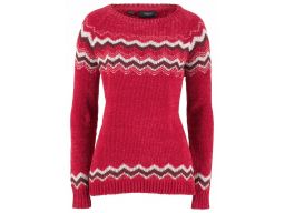 B.p.c bordowy sweter damski ze wzorem 40/42.