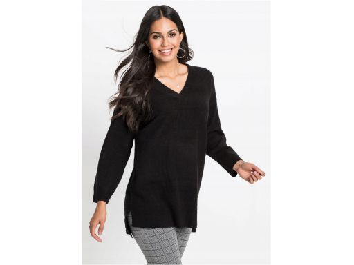 B.p.c czarny sweter w serek 32/34.