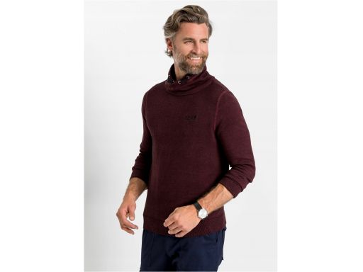 *b.p.c sweter męski czarno-bordowy r.xl