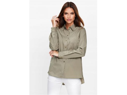 *b.p.c koszula khaki z perełkami 48.