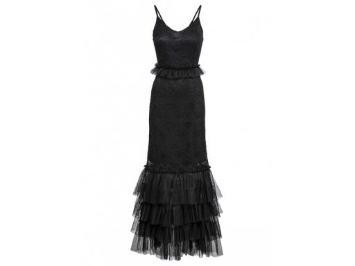 B.p.c czarna suknia wieczorowa z koronką 40/42.