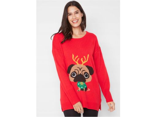 *b.p.c świąteczny sweter mops/renifer 44/46.