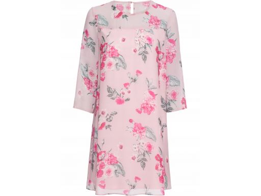 B.p.c sukienka różowa w kwiaty: r. 38