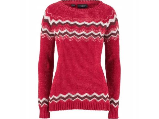 *b.p.c sweter z szenilii wzorzysta r.36/38