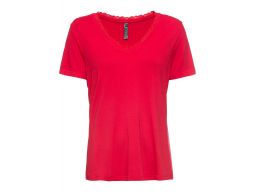 B.p.c tshirt czerwony w serek z koronką 36/38.