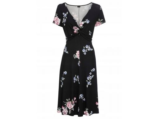 *b.p.c sukienka czarna w kwiaty 40/42.